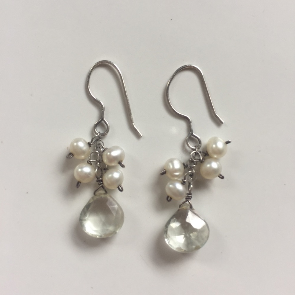Delicate Pearl & Glass Earrings